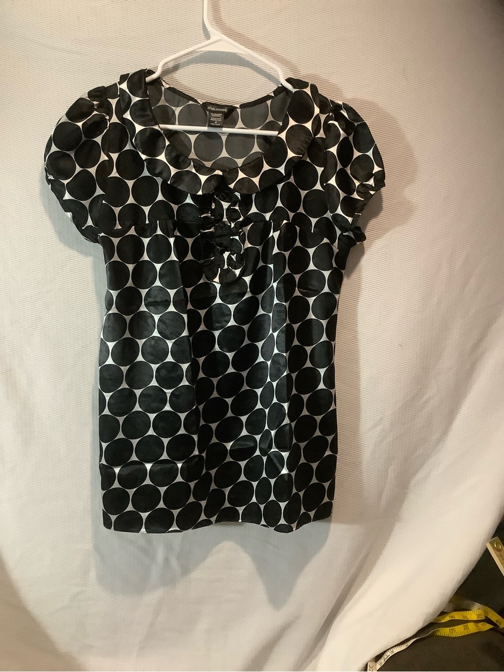 Maurices Black and White Polka Dot Satin Top - Picture 9 of 9